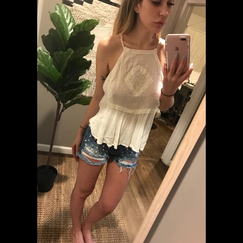 Bohemian gauze white top